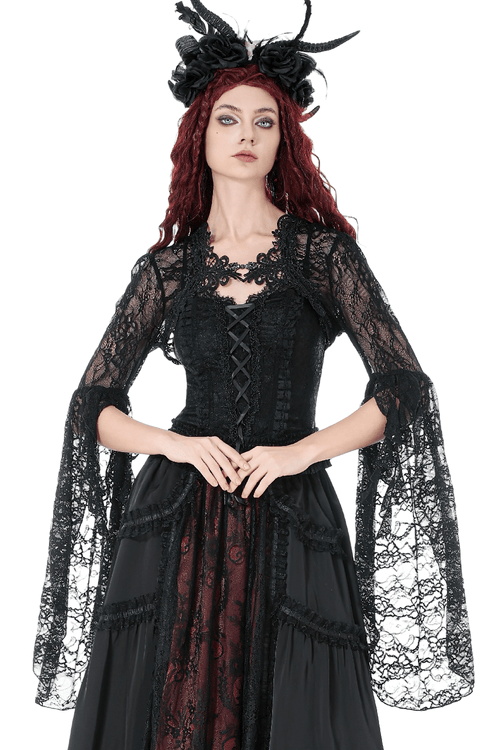 Gothic-Spitzen-Bolero mit dramatischen Glockenärmeln