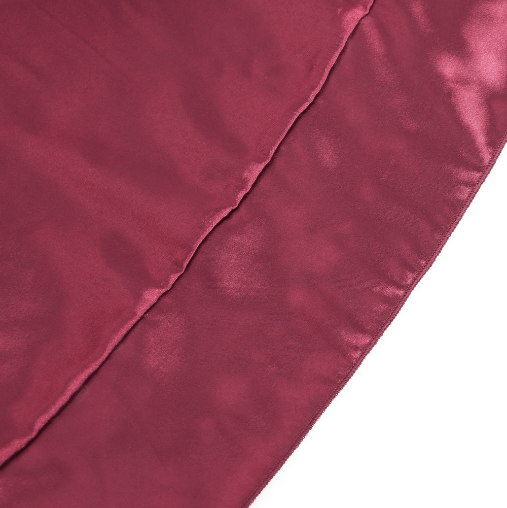 Rich red satin fabric showcasing a smooth finish, perfect for a gothic lace skirt with layered design.
