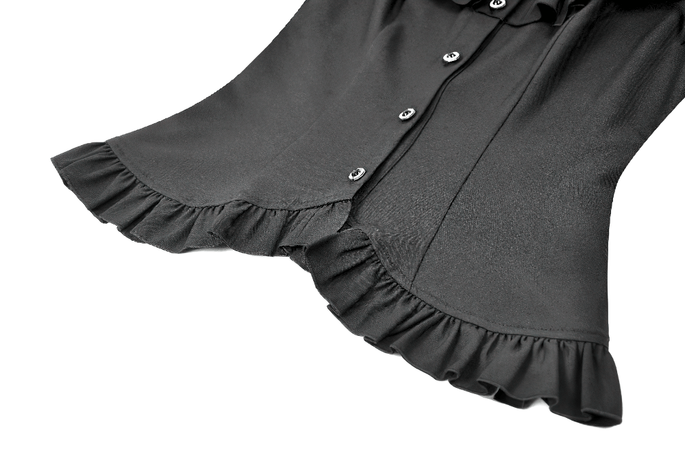Gothic Lace Up Cold Shoulder Blouse for Women