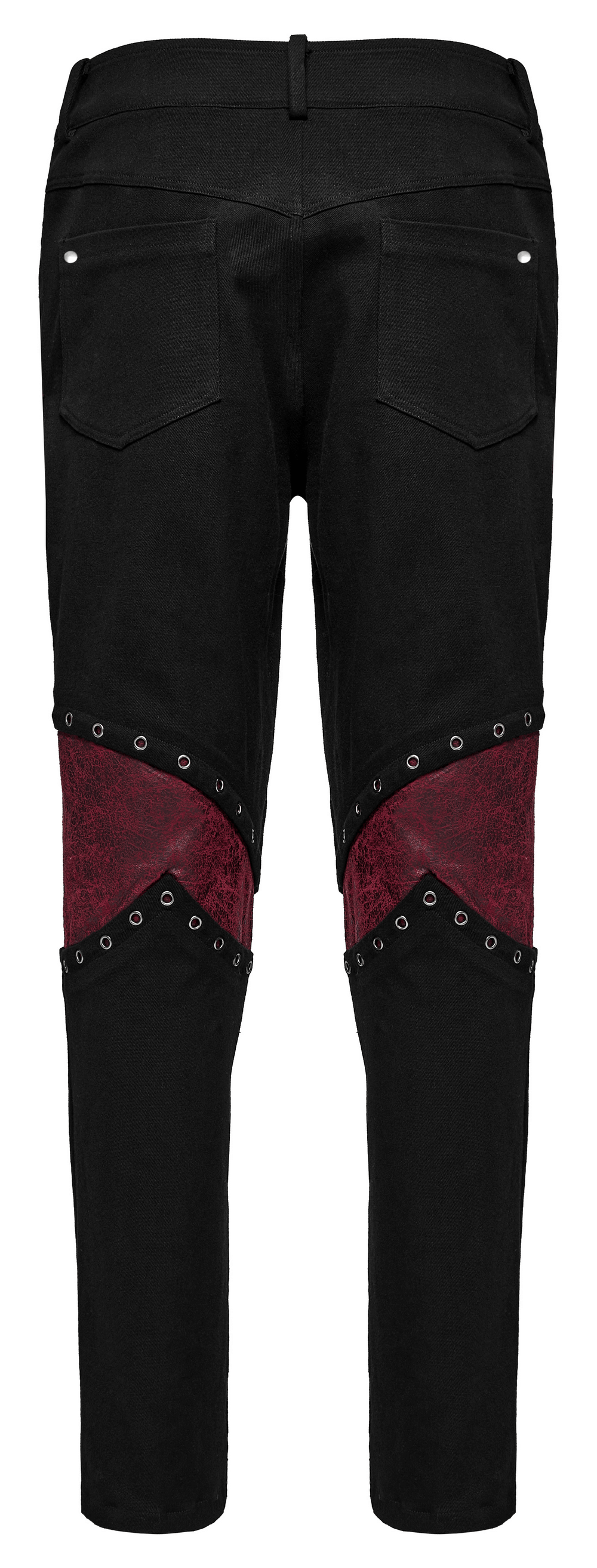 Pantalones desgastados góticos con cordones y ojales de metal