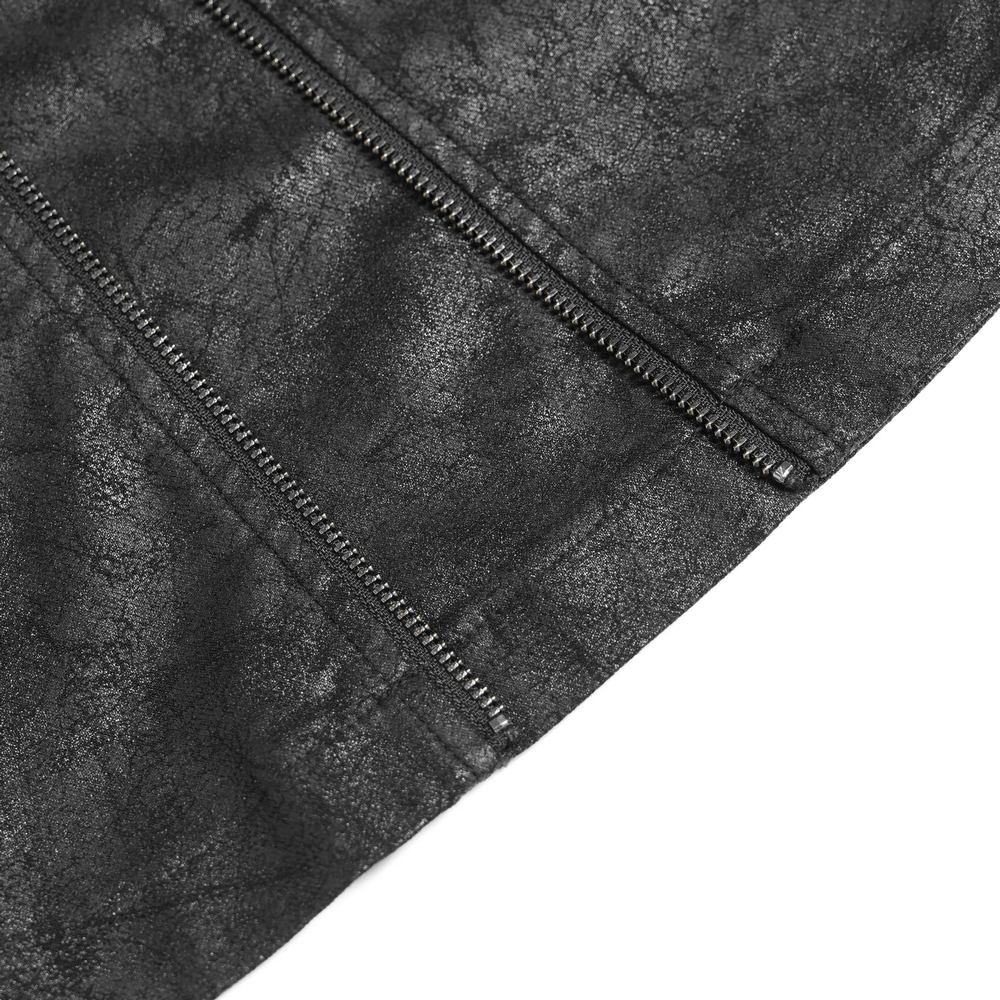 Gothic Lace Up Flared Pants with Metal Eyelet Details featuring dramatic zippers and textured panels.