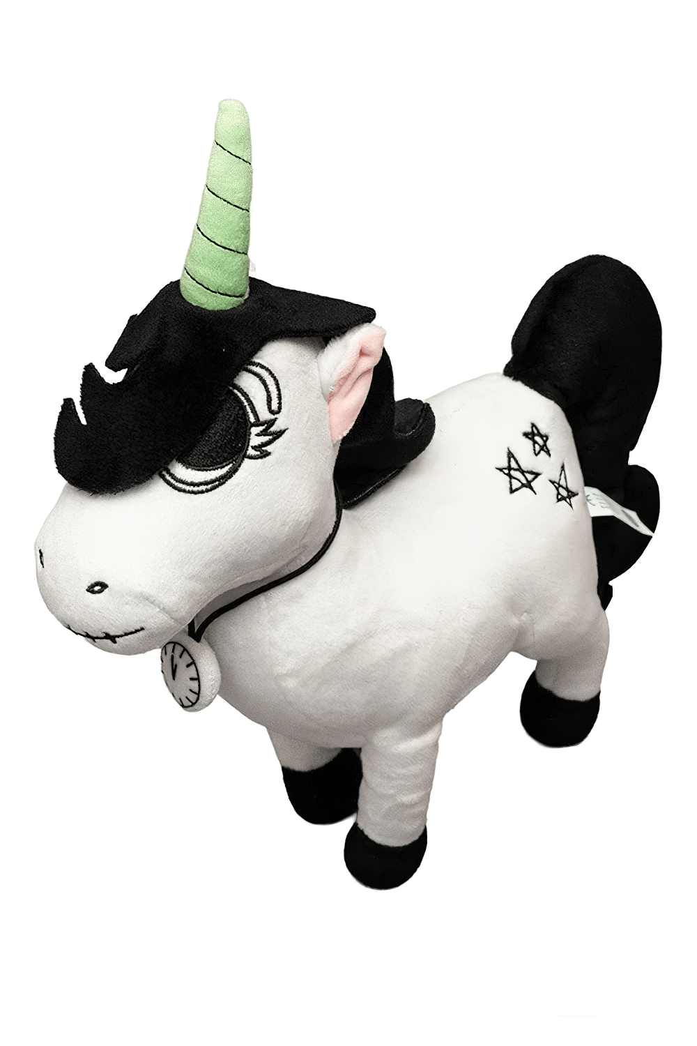 Gothic Lunabones Unicorn Halloween Guardian Plush in white with moonlit horn for peaceful dreams.