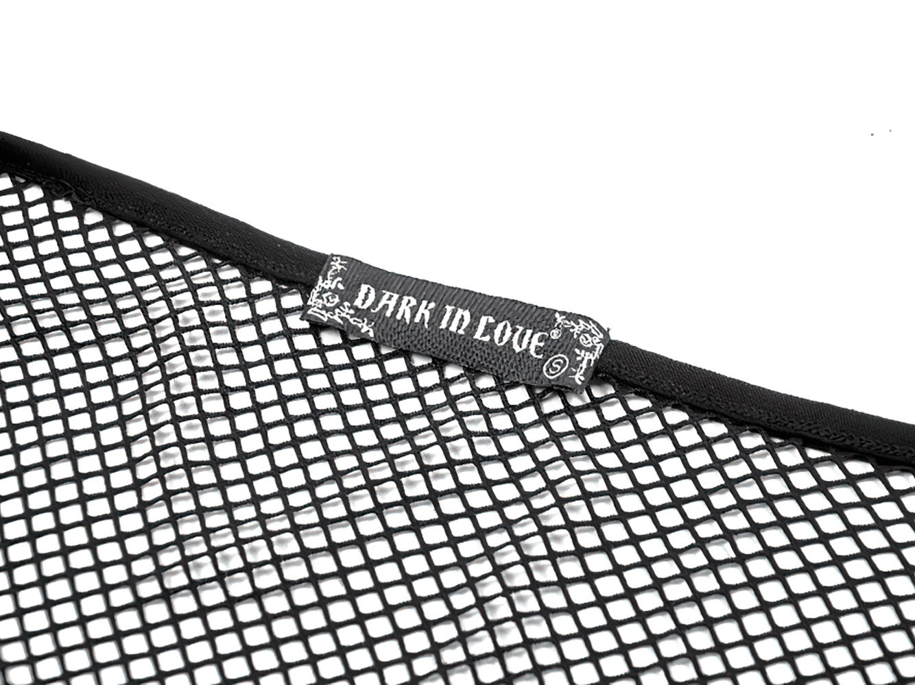 Gothic Mesh Off-Shoulder Long-Sleeved Top for Women featuring a stylish fishnet design by Dark in Love.