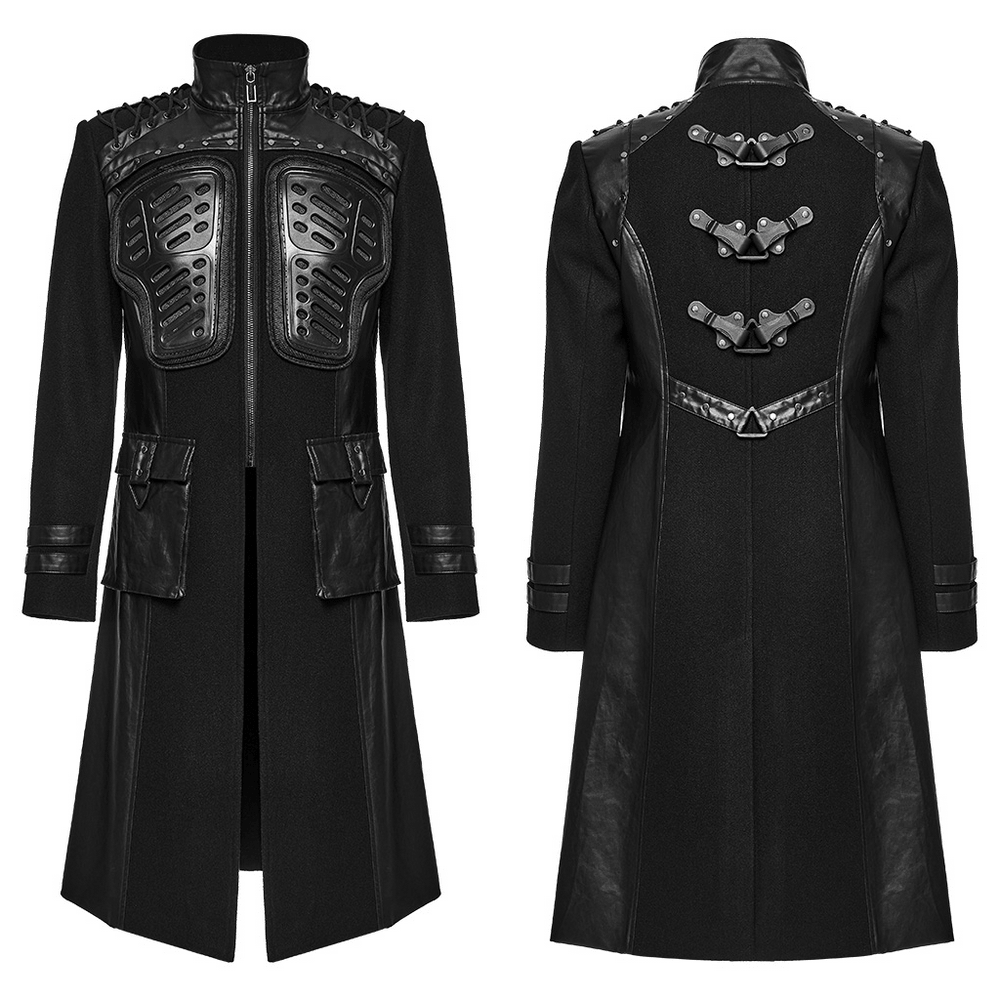 Gothic Military Armor Long Punk Coat With Studded