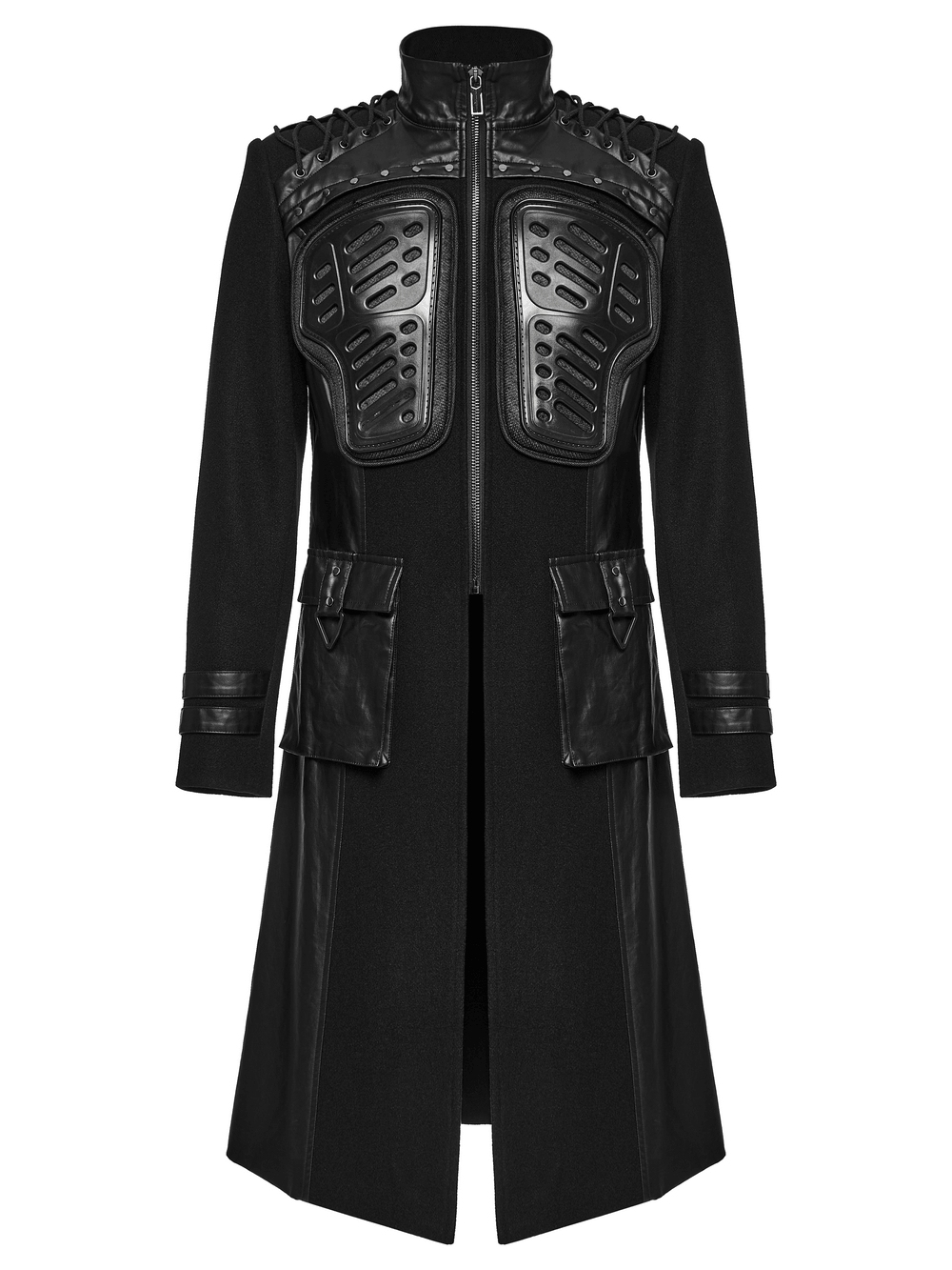 Gothic Military Armor Long Punk Coat With Studded