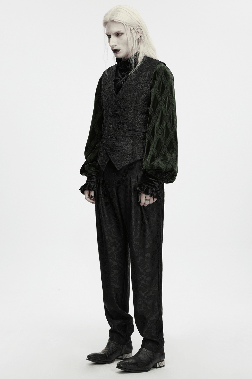 Gilet gothique minimaliste en brocart gaufré