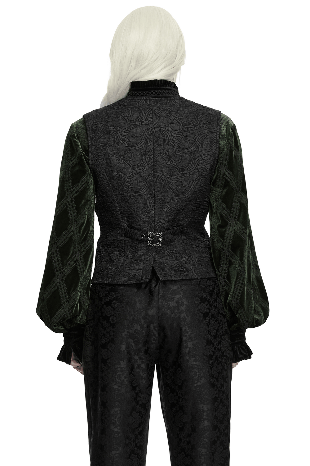 Gilet gothique minimaliste en brocart gaufré