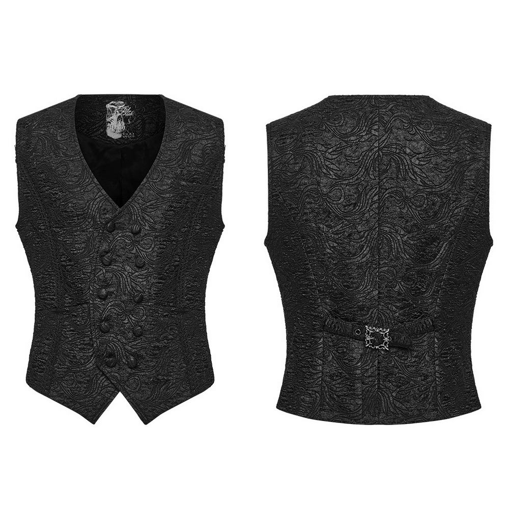 Gilet gothique minimaliste en brocart gaufré