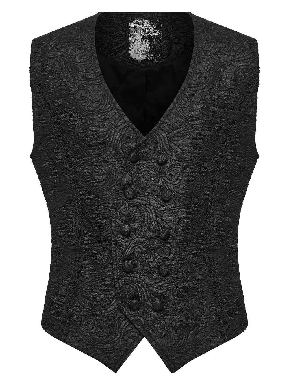 Gilet gothique minimaliste en brocart gaufré