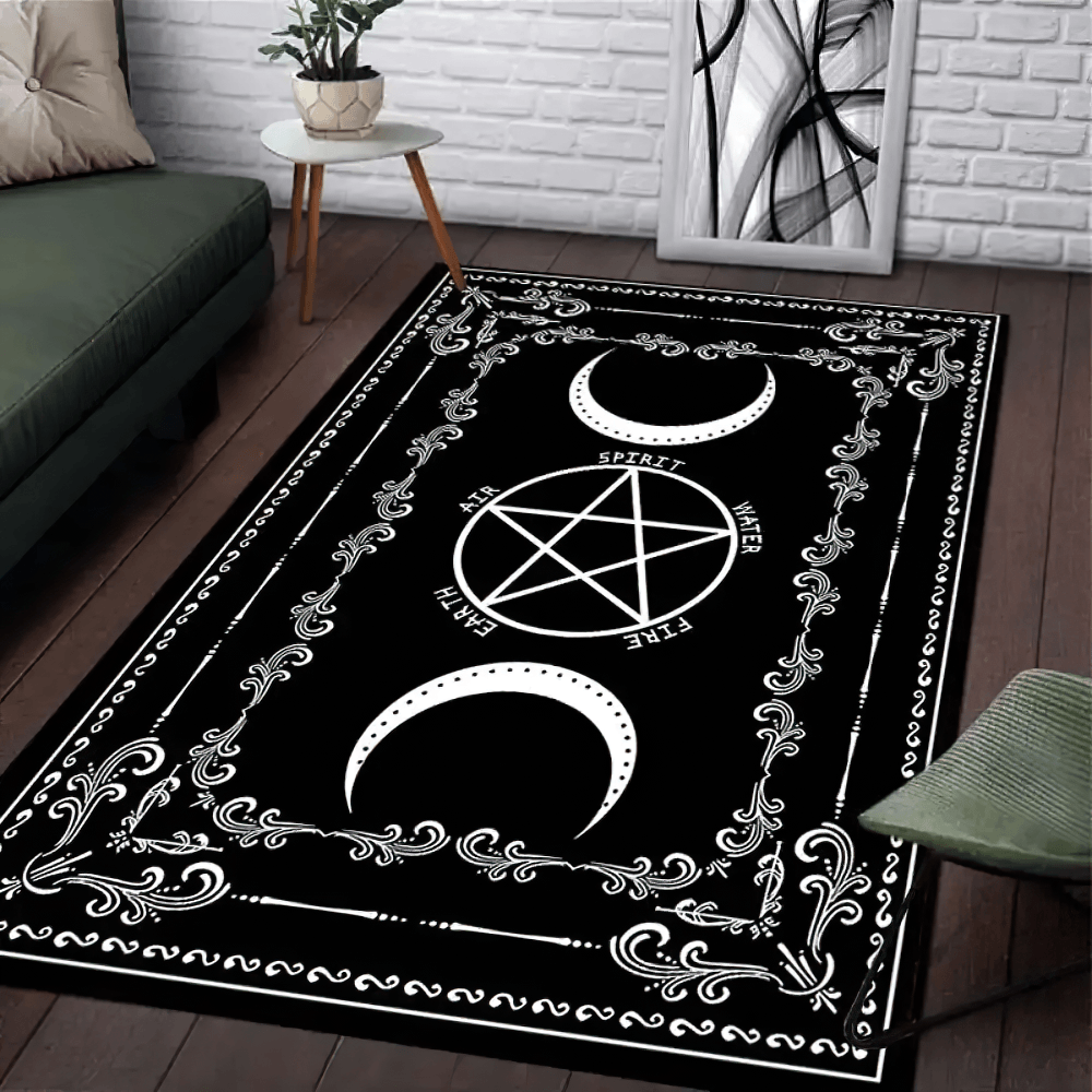Gotischer Mond- und Pentagramm-Anti-Rutsch-Teppich