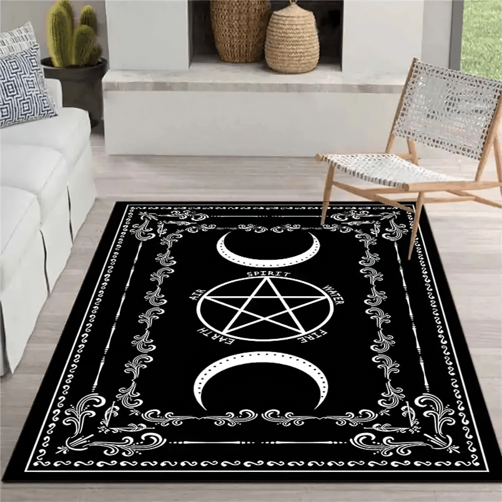 Gotischer Mond- und Pentagramm-Anti-Rutsch-Teppich