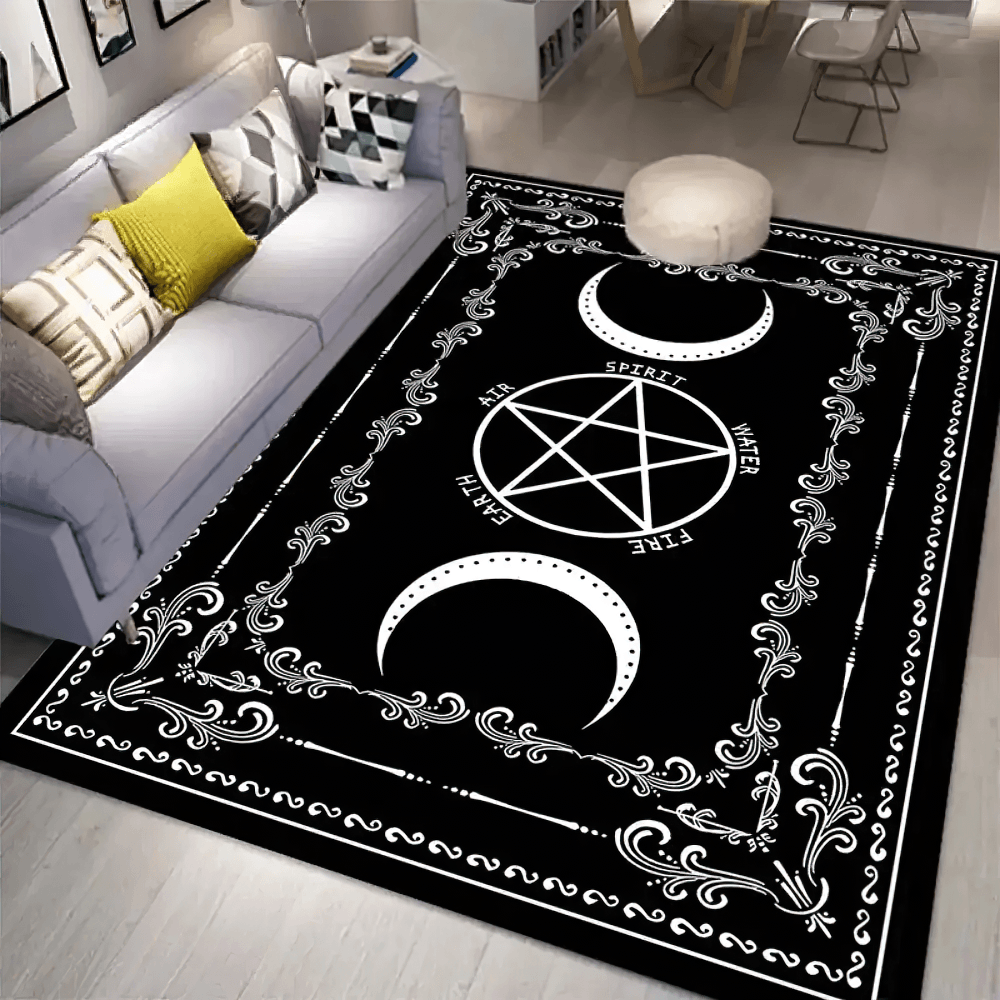 Gotischer Mond- und Pentagramm-Anti-Rutsch-Teppich