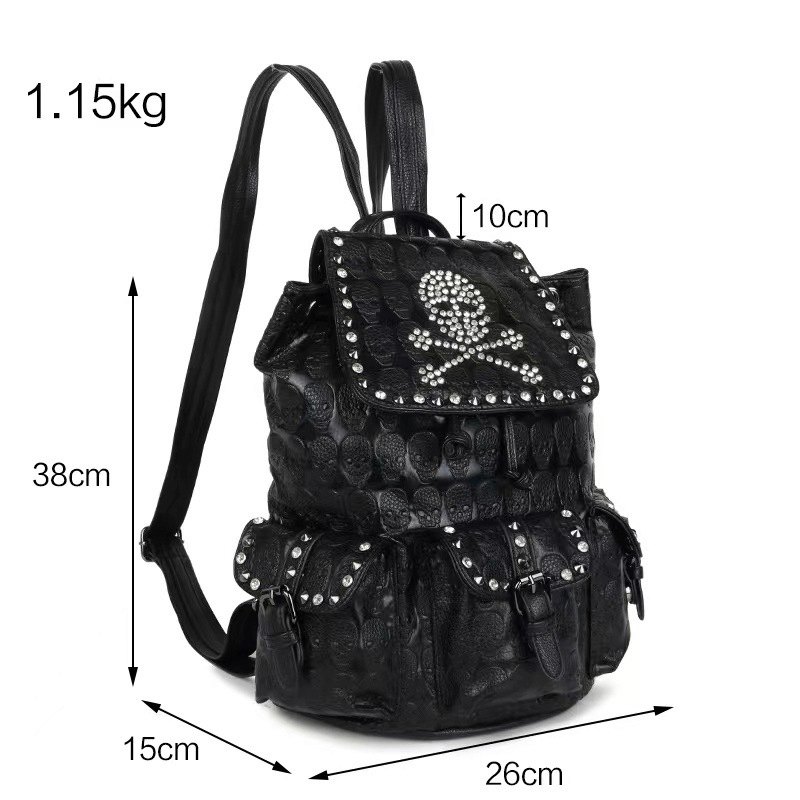Black studded rucksack shop