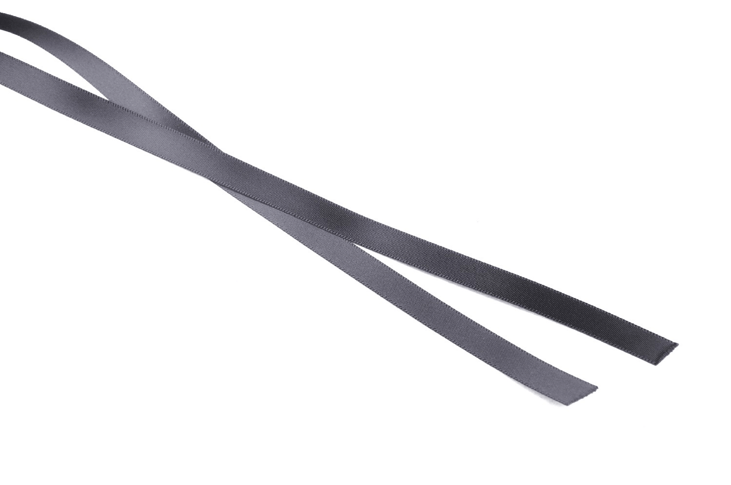 Elegant dark gray satin ribbon for corset lacing, perfect for gothic and alternative fashion designs.