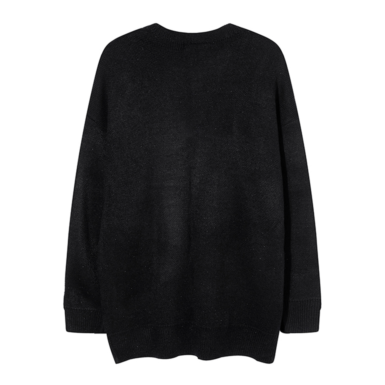 Gothic Oversize Knit Sweater With Skeleton Print / Casual Thick Loose Pullover - HARD'N'HEAVY