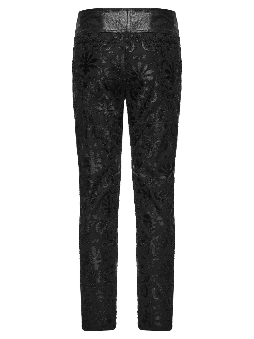 Gothic Palace Embroidered Pants with Adjustable Waist featuring retro floral design and elegant black fabric.