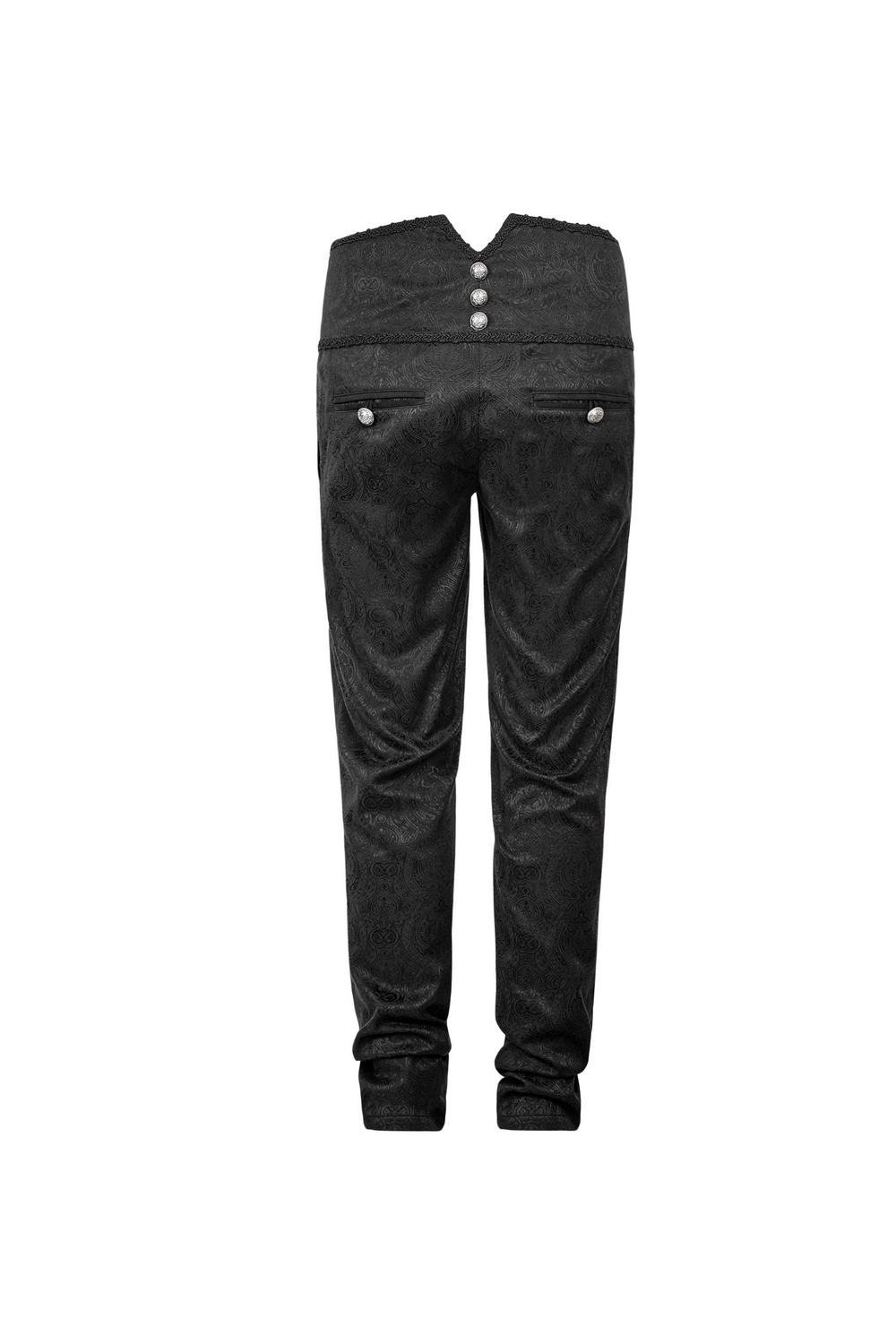 Gothic Peacock Buttons Jacquard Pants for Men
