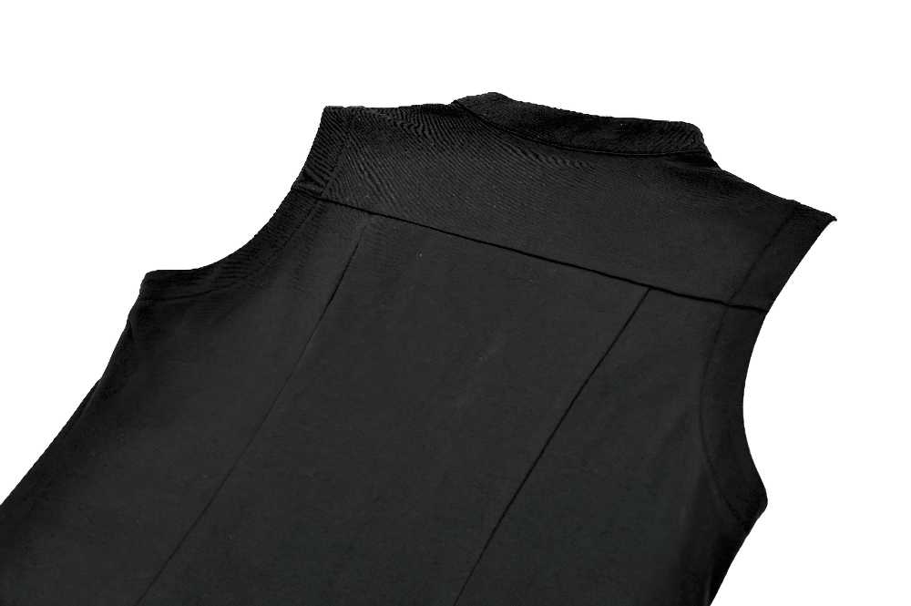 Haut noir sans manches avec harnais pentagramme gothique