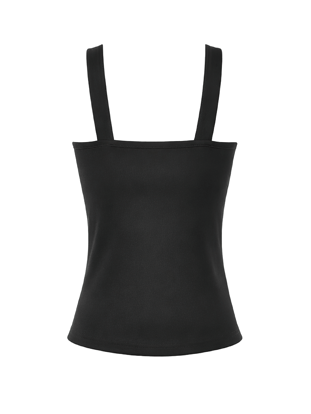 Gothic Pentagram Mesh Tank Top with Studded Side Detail, black sleeveless top with wide straps.
