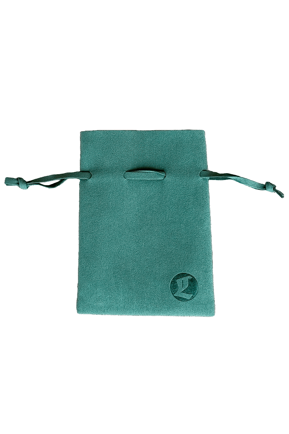 Gothic Pentagram Pewter Protection Pendant Necklace in a teal pouch, perfect for safeguarding your mystical treasure.