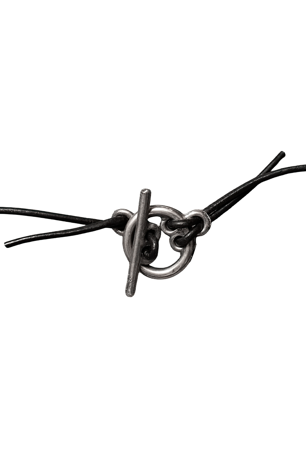 Gothic Pentagram Pewter Protection Pendant Necklace with a black cord clasp detail.