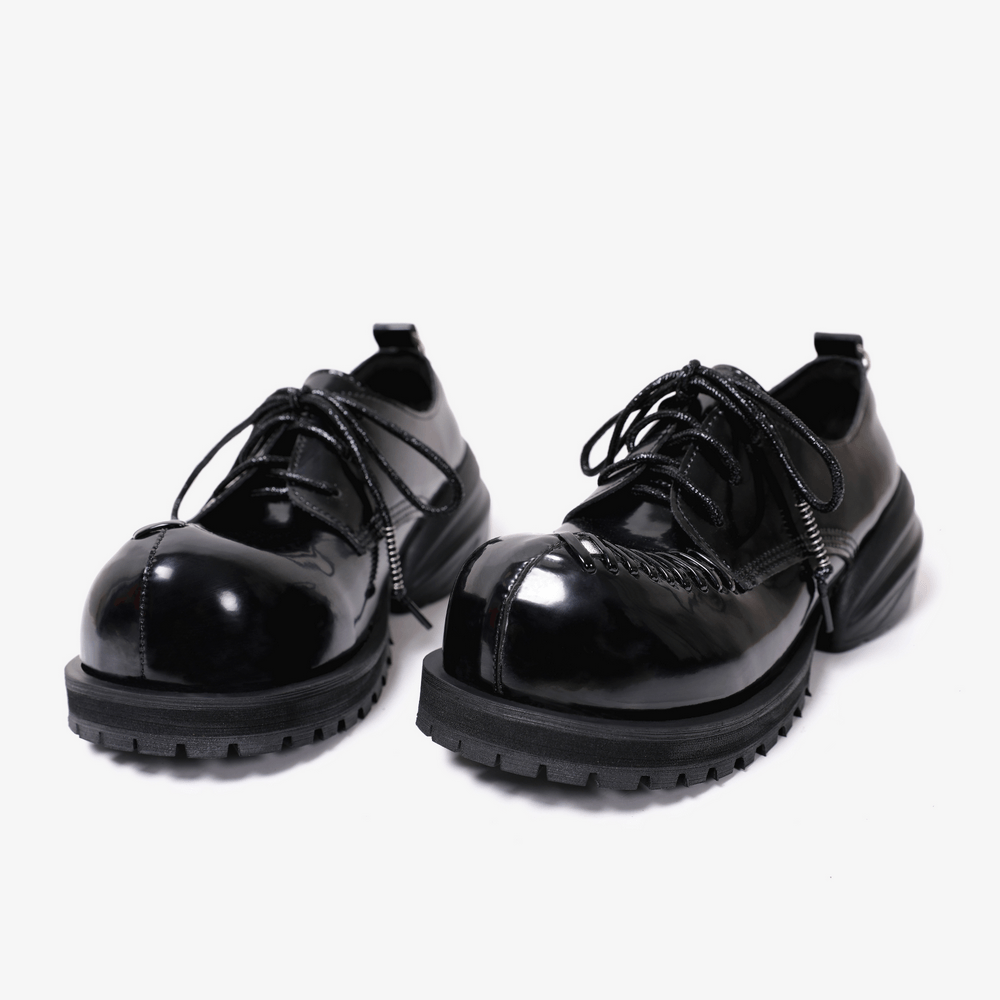 Zapatos derby góticos de plataforma para mujer con suelas dentadas
