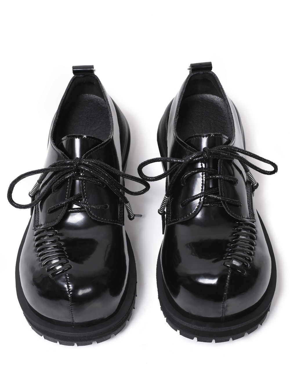 Zapatos derby góticos de plataforma para mujer con suelas dentadas