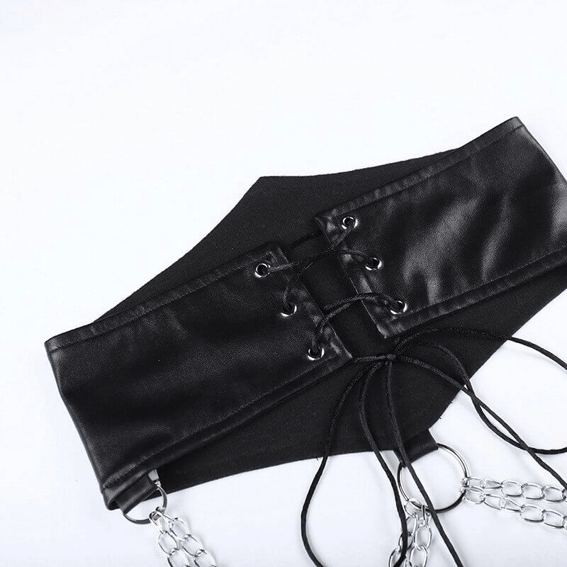 Women's Corset Belt Gothic Fashion Pu Leather Female Lace-up