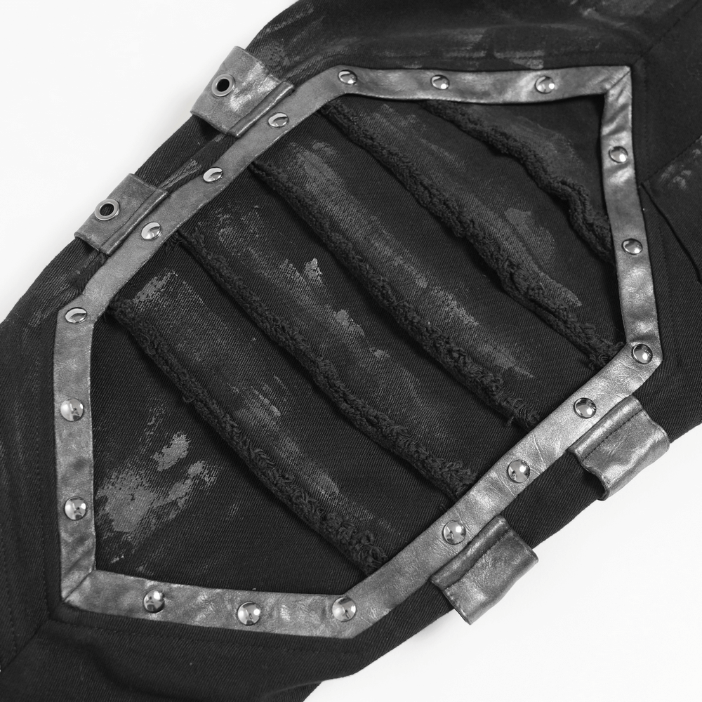 Gotische Punk-Hose mit Schnallen und abgenutzten Metalldetails