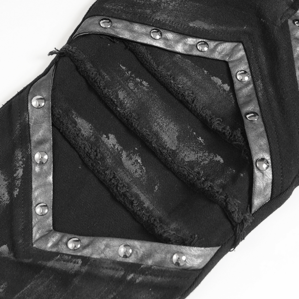 Gotische Punk-Hose mit Schnallen und abgenutzten Metalldetails