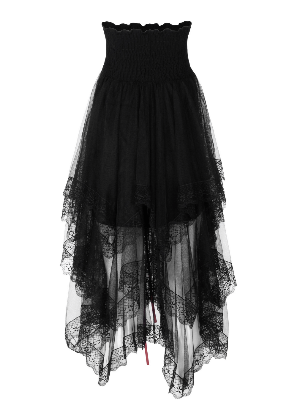 Gothic Punk Lace Skirt with Pink Corset Detail