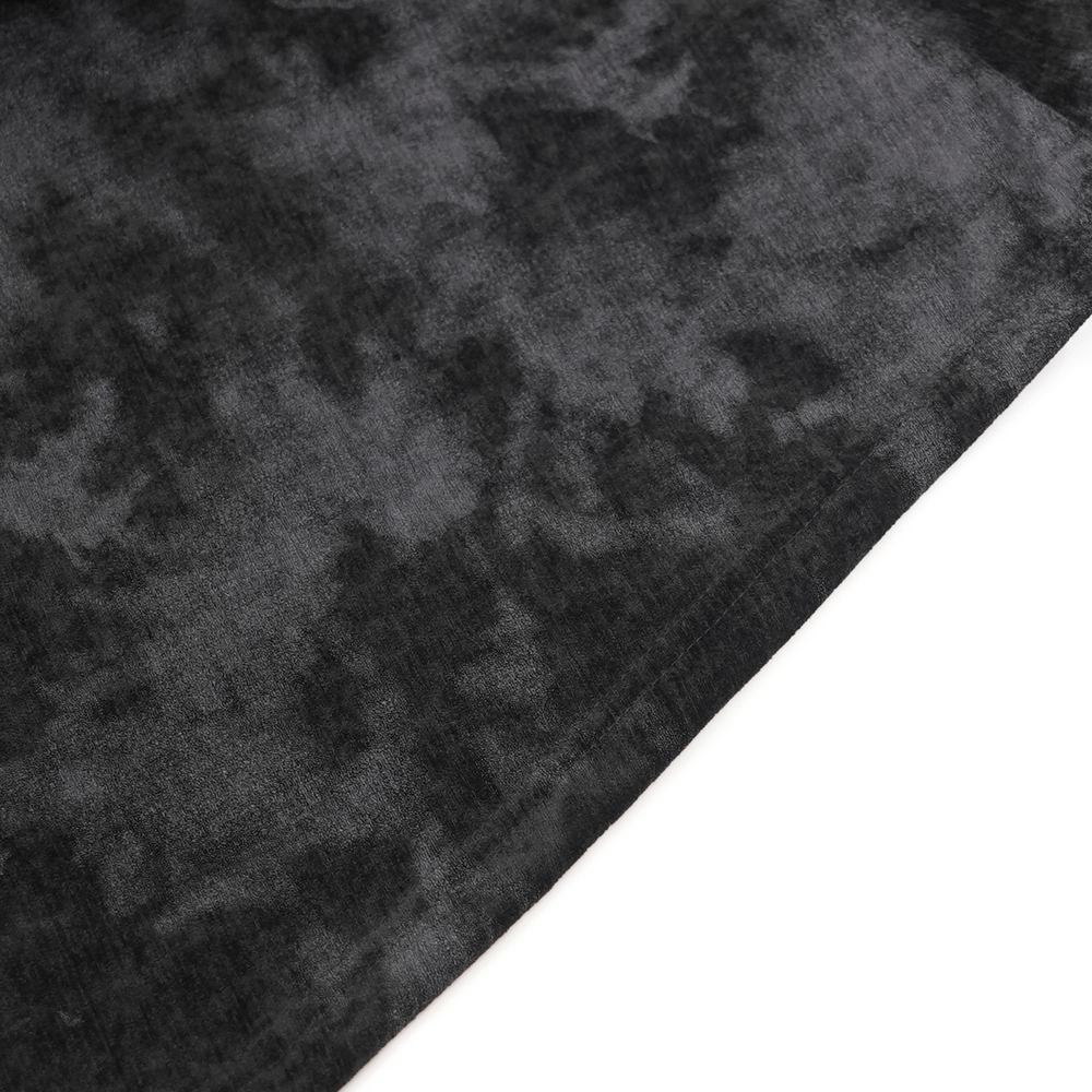 Textured dark gray fabric close-up, ideal for gothic punk skirts with a bold aesthetic.