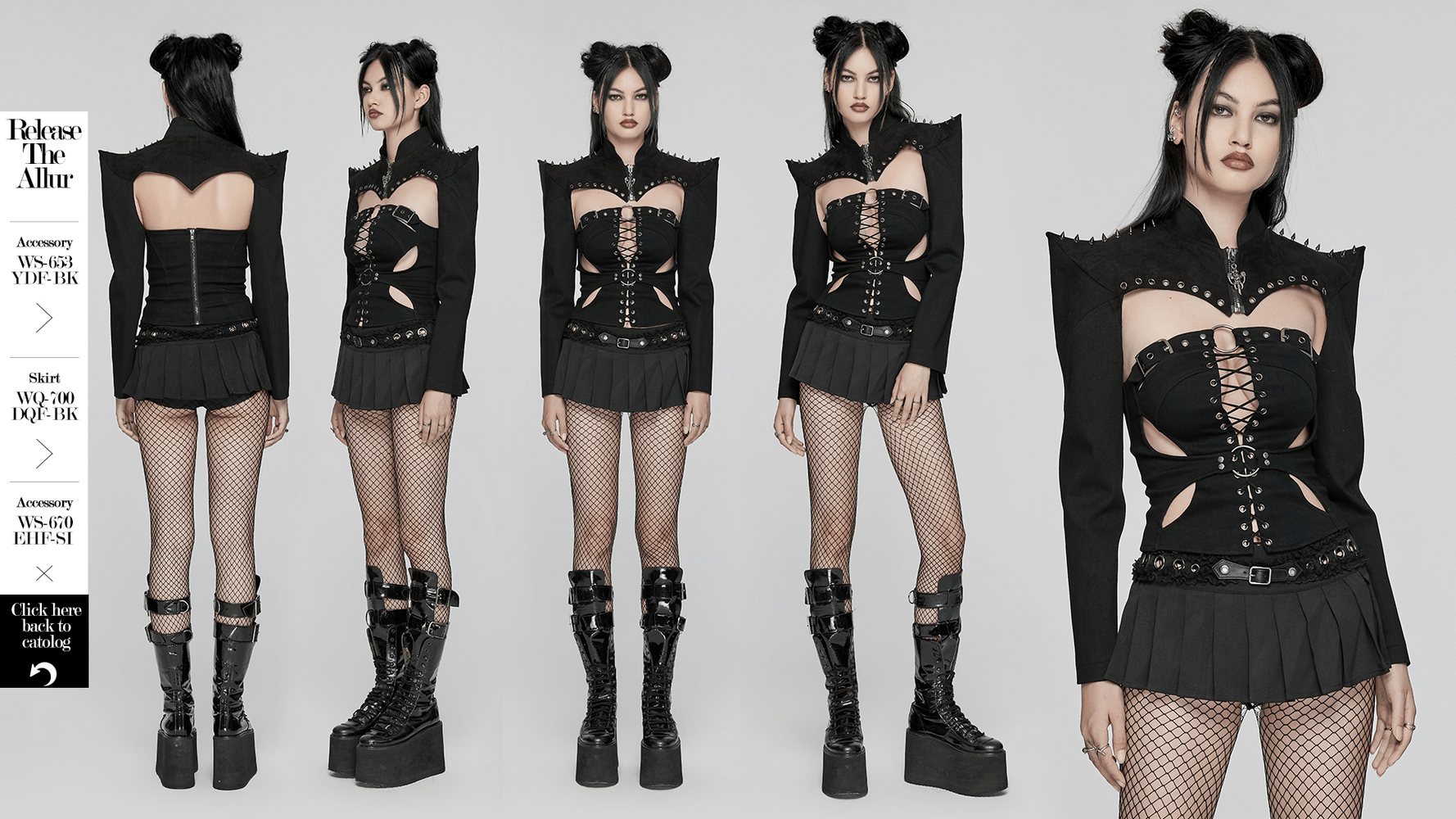 Gothic Punk Spiked Bolero with Leather and Denim Details