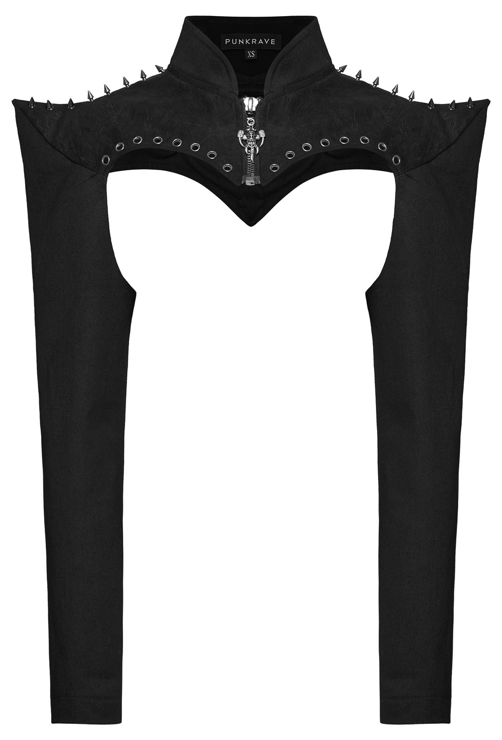 Gothic Punk Spiked Bolero with Leather and Denim Details