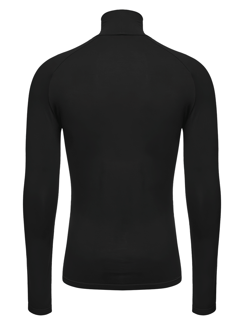Gothic Punk Turtleneck Top with Ruched Side Lacing black long-sleeve high-neck base layer