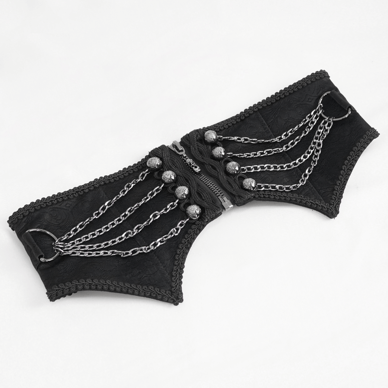 Gothic Punk Zipper Irregular Girdle With Multi Chain for Men - HARD'N'HEAVY