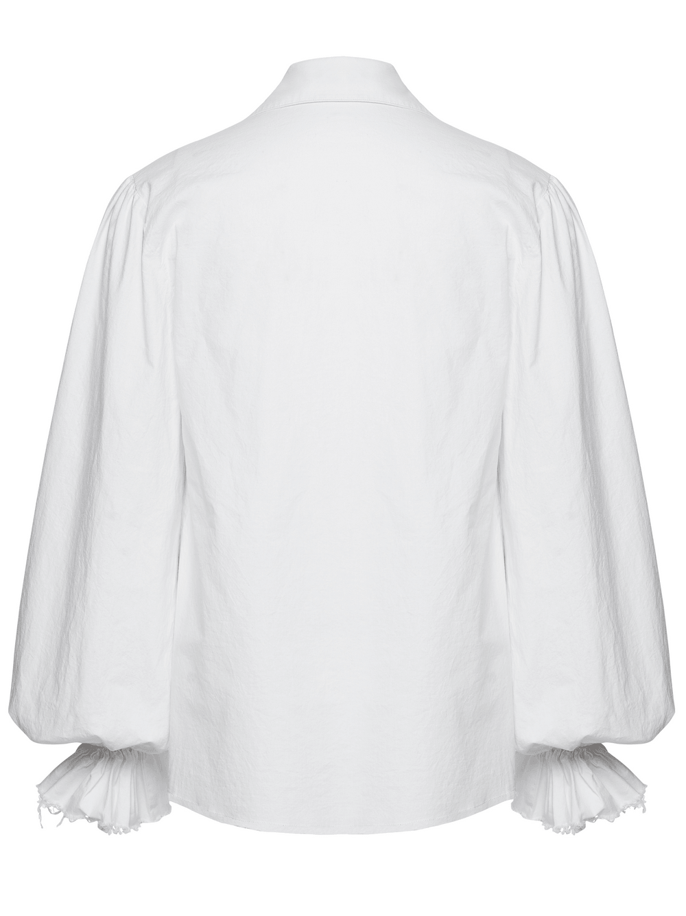Back view of a Gothic Retro Shirt with Bubble Sleeves and Ruffles showcasing voluminous sleeves and a clean design.