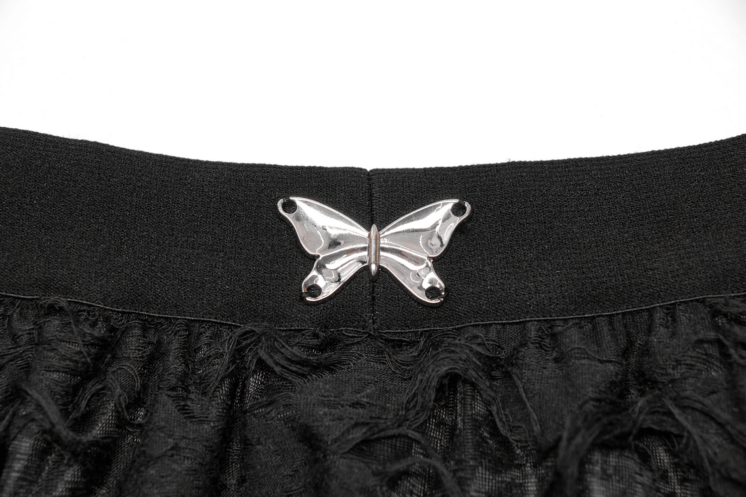 Gothic Ripped Butterfly Asymmetrical Mesh Skirt