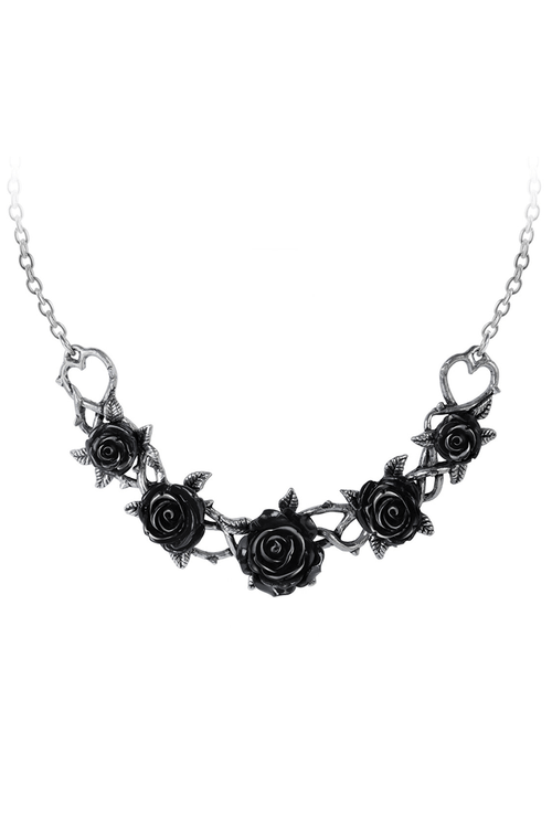 Gothic Rose Briar Choker with Black Resin Roses