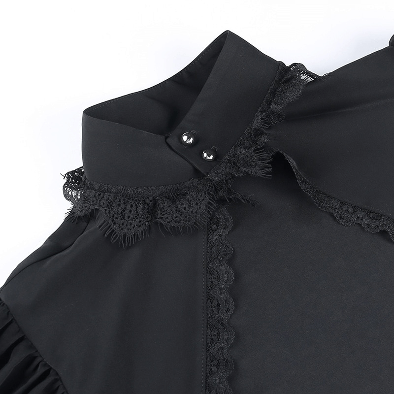 Gothic Sexy V-Neck Сollar Bolero with Lantern Long Sleeves / Aesthetic Women's Clothing - HARD'N'HEAVY