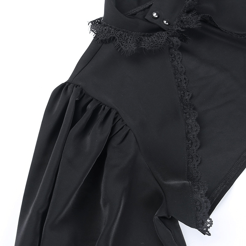 Gothic Sexy V-Neck Сollar Bolero with Lantern Long Sleeves / Aesthetic Women's Clothing - HARD'N'HEAVY