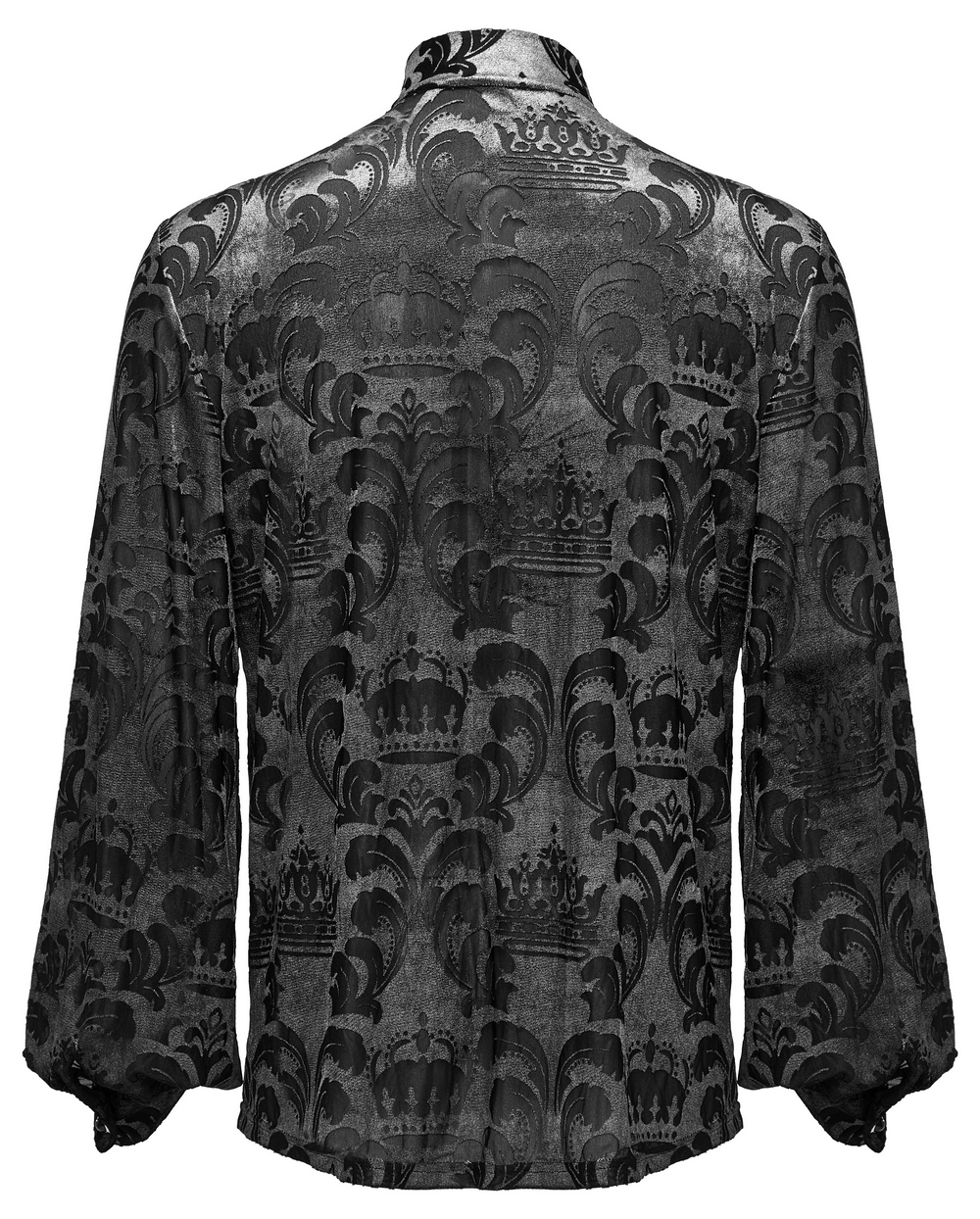 Gothic Shirt with Velvet Crown Pattern for Men