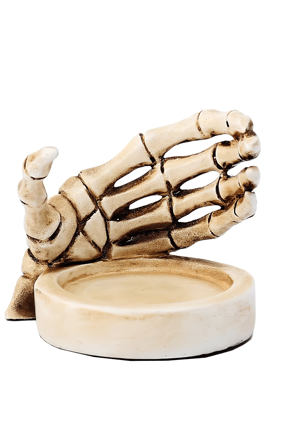 Gothic Skeletal Hand Candle Holder for Dark Decor, a bone hand candle stand perfect for Halloween styling.
