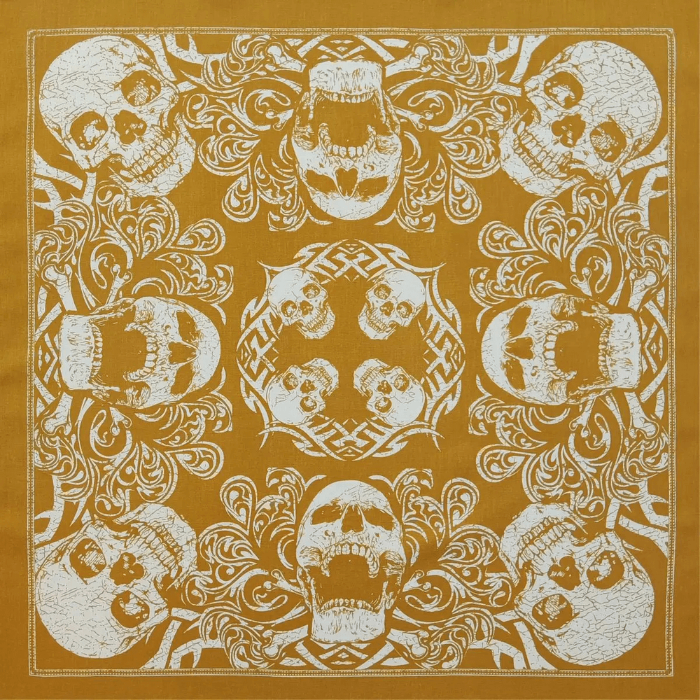 Bandana Crâne Gothique avec Imprimé de Volutes Orné