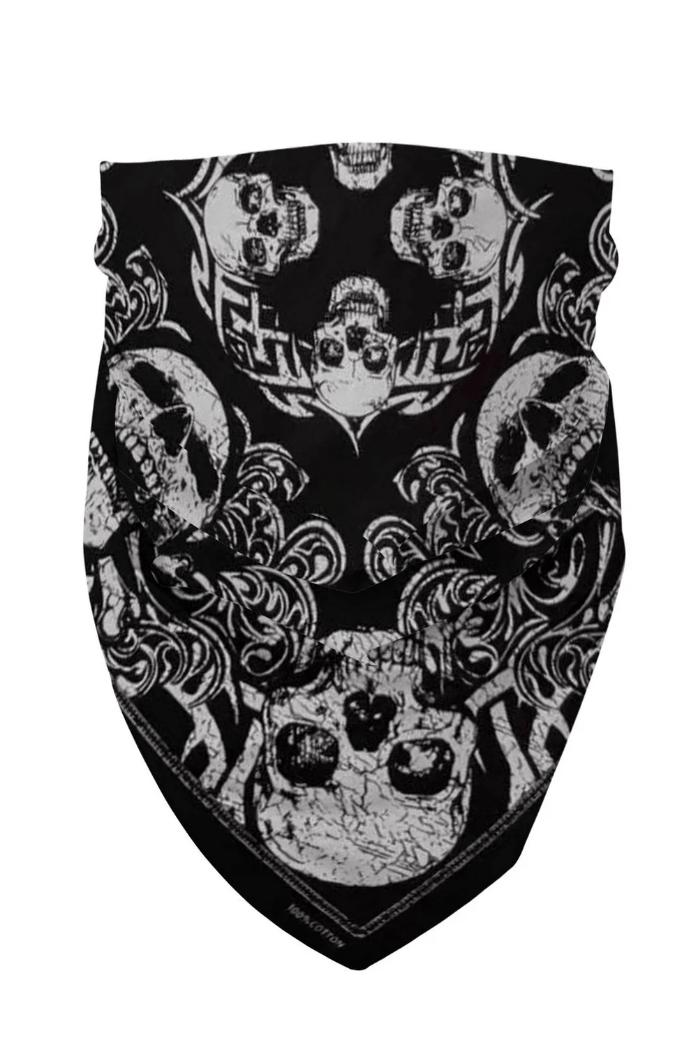Bandana Crâne Gothique avec Imprimé de Volutes Orné