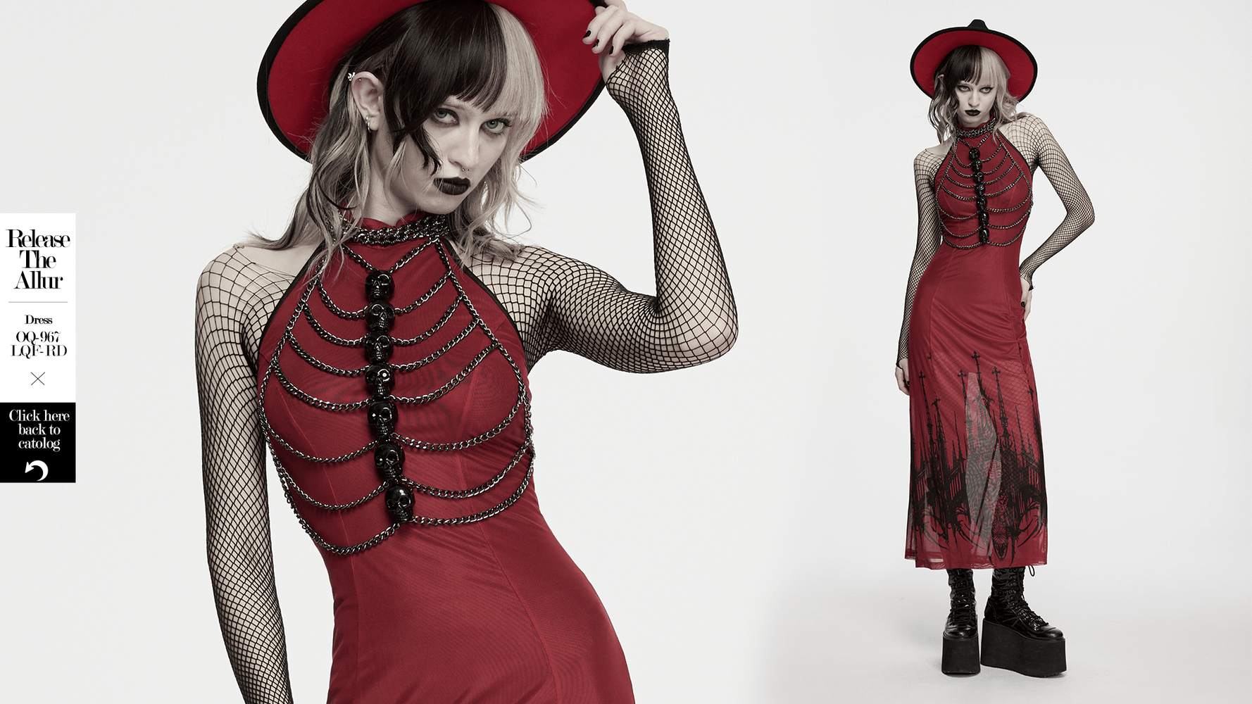 Gotisches Schädel-Kettengeschirr im Cyberpunk-Stil für Damen