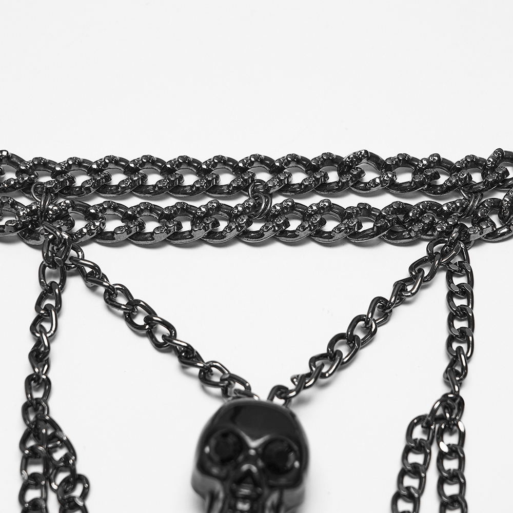Gotisches Schädel-Kettengeschirr im Cyberpunk-Stil für Damen