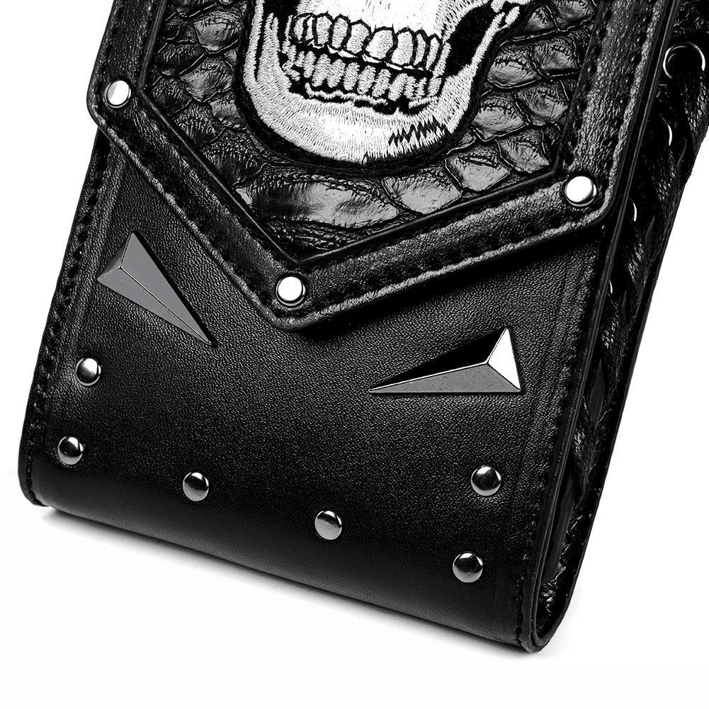 Gothic Skull Crossbody Bag With Adjustable Strap / Motorcycle Waist Pack - HARD'N'HEAVY