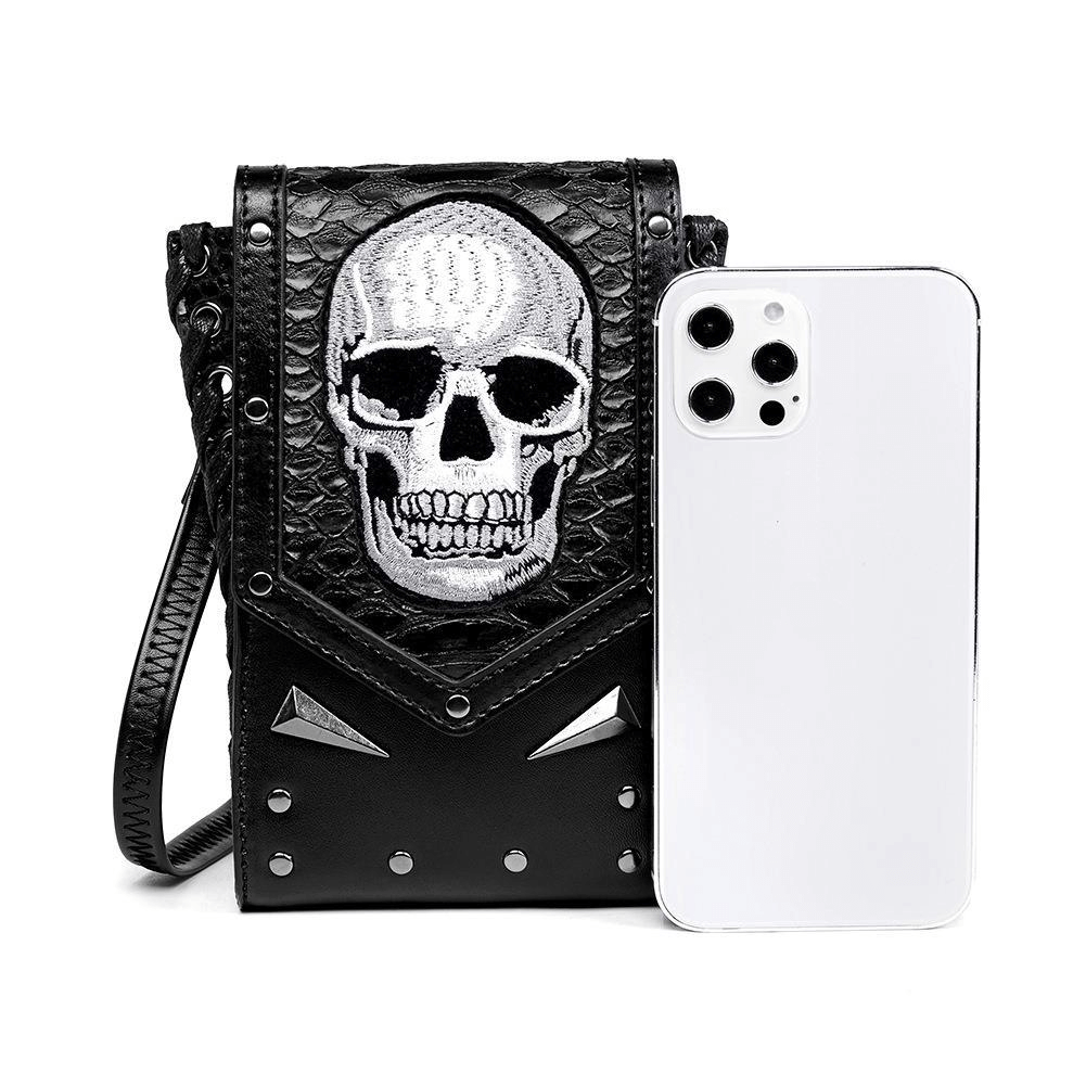 Gothic Skull Crossbody Bag With Adjustable Strap / Motorcycle Waist Pack - HARD'N'HEAVY