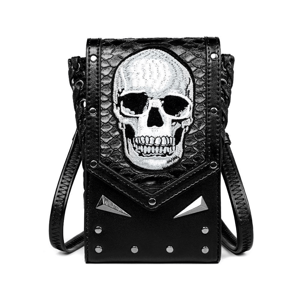 Gothic Skull Crossbody Bag With Adjustable Strap / Motorcycle Waist Pack - HARD'N'HEAVY